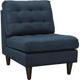 Empress Accent Chair in Tufted Azure on Black Wood Legs
