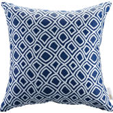 Modway Outdoor Patio Pillow in Balance Blue & White Geometric Fabric