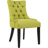 Regent Fabric Dining Chair in Tufted Wheatgrass Fabric w/ Nailhead Trim on Black Legs