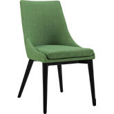 Viscount Dining Chair in Green Fabric on Black Wood Legs