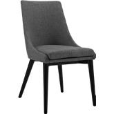 Viscount Dining Chair in Gray Fabric on Black Wood Legs