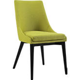 Viscount Dining Chair in Wheatgrass Fabric on Black Wood Legs