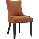 Marquis Dining Chair in Orange w/ Nailhead Trim on Black Wood Legs