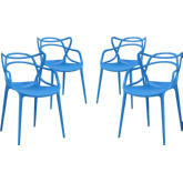 Entangled Dining Chair in Blue Polypropylene (Set of 4)