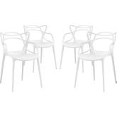 Entangled Dining Chair in White Polypropylene (Set of 4)