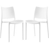 Hipster Dining Side Chair in White Polypropylene (Set of 2)