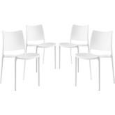 Hipster Dining Side Chair in White Polypropylene (Set of 4)