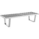 Sauna 5' Stainless Steel Bench in Silver