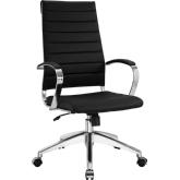 Jive High Back Office Chair in Black Leatherette on Chrome Base