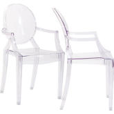 Casper Dining Arm Chair in Clear Polycarbonate (Set of 2)