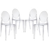 Casper Dining Chair in Clear Polycarbonate (Set of 4)