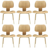 Fathom Dining Chairs in Tan Finish Wood (Set of 6)