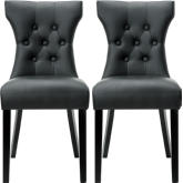 Silhouette Dining Side Chair in Black Leatherette (Set of 2)