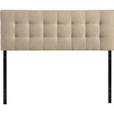Lily Queen Tufted Leatherette Headboard in Beige