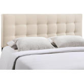Lily Queen Tufted Fabric Headboard in Ivory