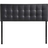 Lily Queen Tufted Leatherette Headboard in Black