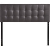 Lily Queen Tufted Leatherette Headboard in Brown
