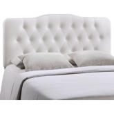Annabel Queen Tufted White Leatherette Headboard