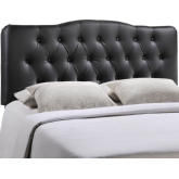 Annabel King Arched Headboard in Tufted Black Leatherette