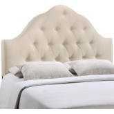 Sovereign Full Tufted Fabric Headboard in Ivory