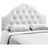 Sovereign King Tufted Leatherette Headboard in White