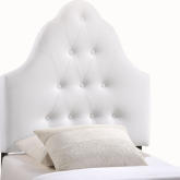 Sovereign Twin Tufted Leatherette Headboard in White