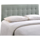 Emily Queen Tufted Gray Fabric Headboard