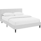Linnea Full Bed in Tufted White Leatherette