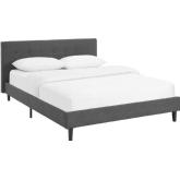 Linnea Full Bed in Tufted Gray Fabric