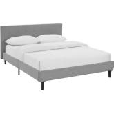 Linnea Full Bed in Tufted Light Gray Fabric