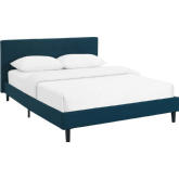 Linnea Queen Bed in Tufted Azure Fabric