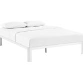 Corinne Queen Bed in White Powder Coated Steel
