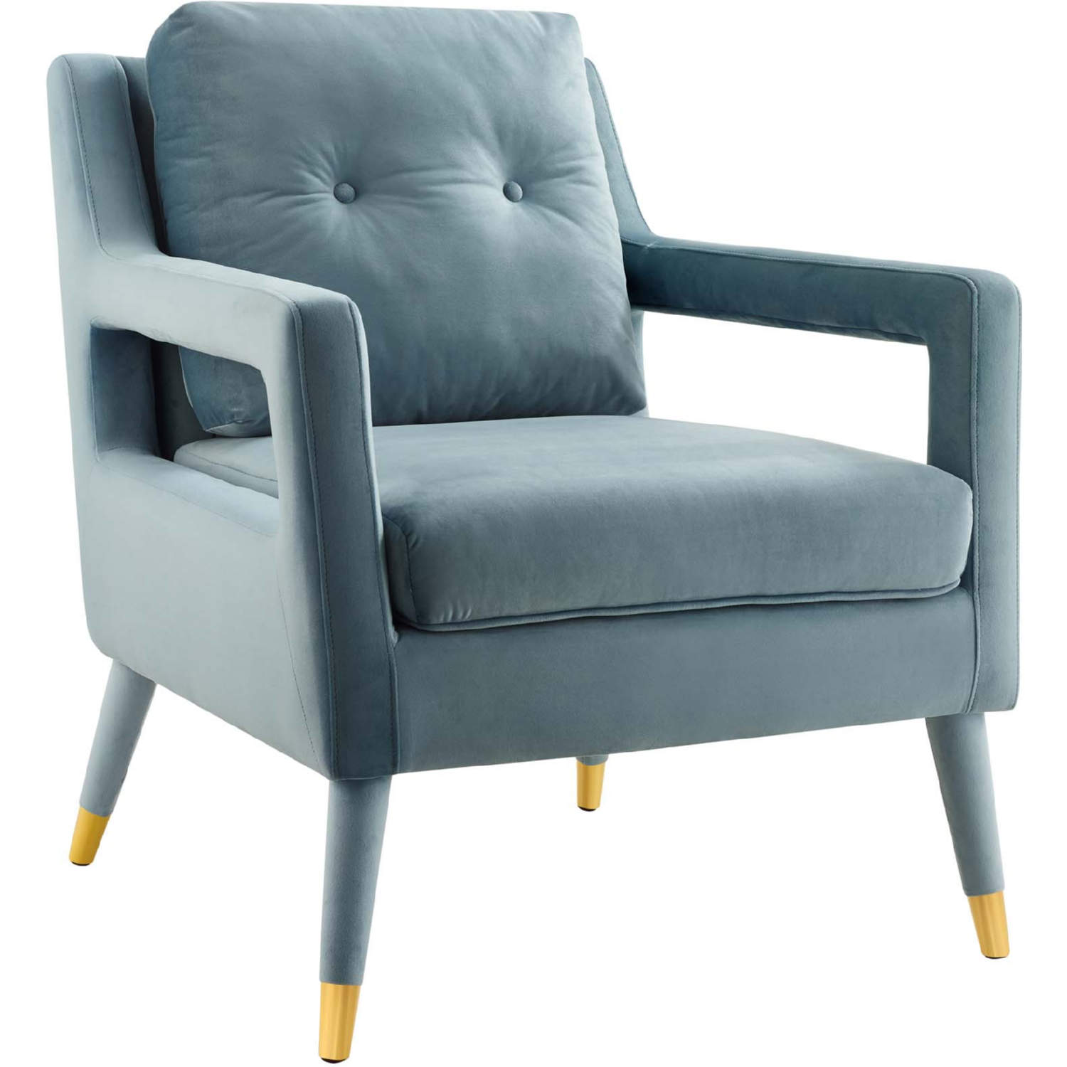 Modway Eei 3457 Lbu Premise Arm Chair, Light Blue Leather Accent Chair