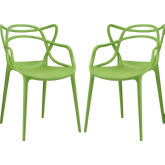 Entangled Dining Chair in Green Poly (Set of 2)