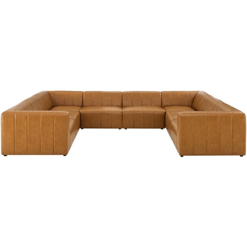 Modway Eei 4536 Tan Bartlett 8 Piece, Leather Modular Sofa Pieces Vegan