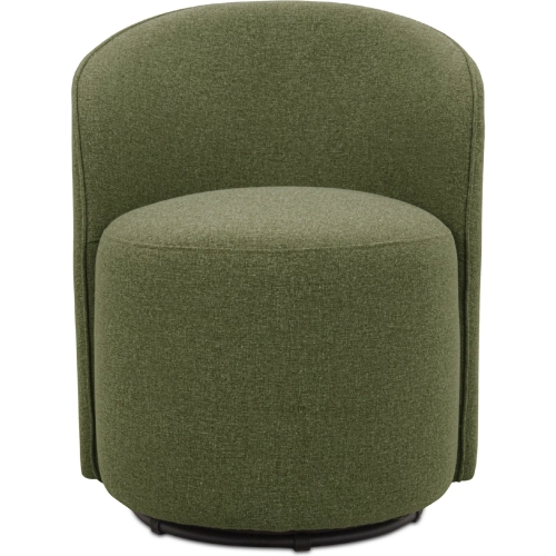 Sylvie Outdoor Swivel Round Dining Chair in Green Fabric