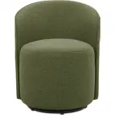 Sylvie Outdoor Swivel Round Dining Chair in Green Fabric