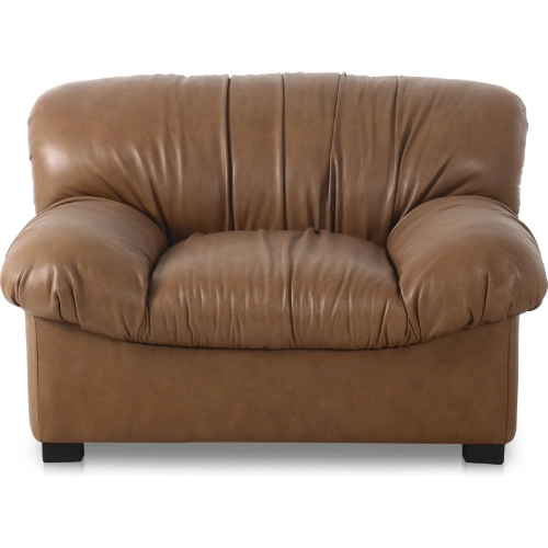 Halston Accent Lounge Chair in Tan Brown Top Grain Leather