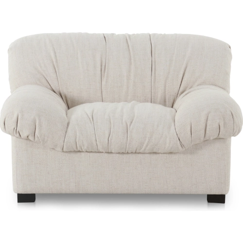 Halston Accent Lounge Chair in Flecked Oat Off White Fabric