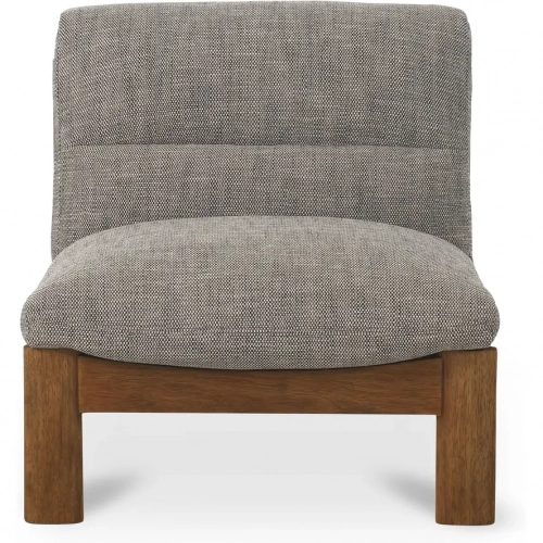 Pierce Accent Chair in Flecked Black & Brown Fabric & Wood