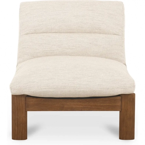 Pierce Accent Chair in Flecked Beige Fabric & Wood