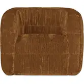 Robson Swivel Accent Chair in Toffee Brown Chenille Fabric