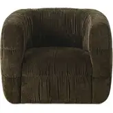 Robson Swivel Accent Chair in Dark Green Chenille Fabric