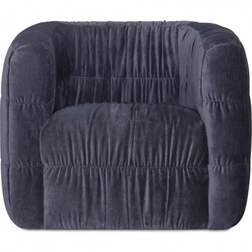 Robson Swivel Accent Chair in Navy Blue Chenille Fabric