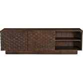 Easton 60" Media Cabinet TV Stand in Brown Finish Acacia Wood