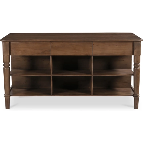 Russet Kitchen Island in Brown Finish Acacia Wood