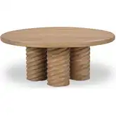 Treccia Round Coffee Table in Natural Oak Wood