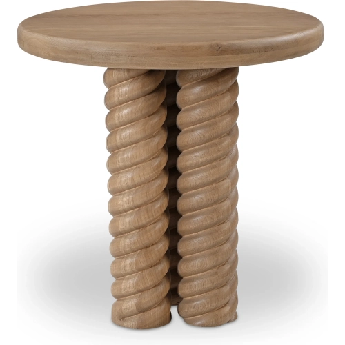 Treccia Side Table in Natural Oak Wood