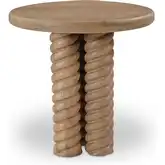 Treccia Side Table in Natural Oak Wood