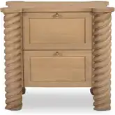 Treccia 2 Drawer Nightstand in Natural Oak Wood